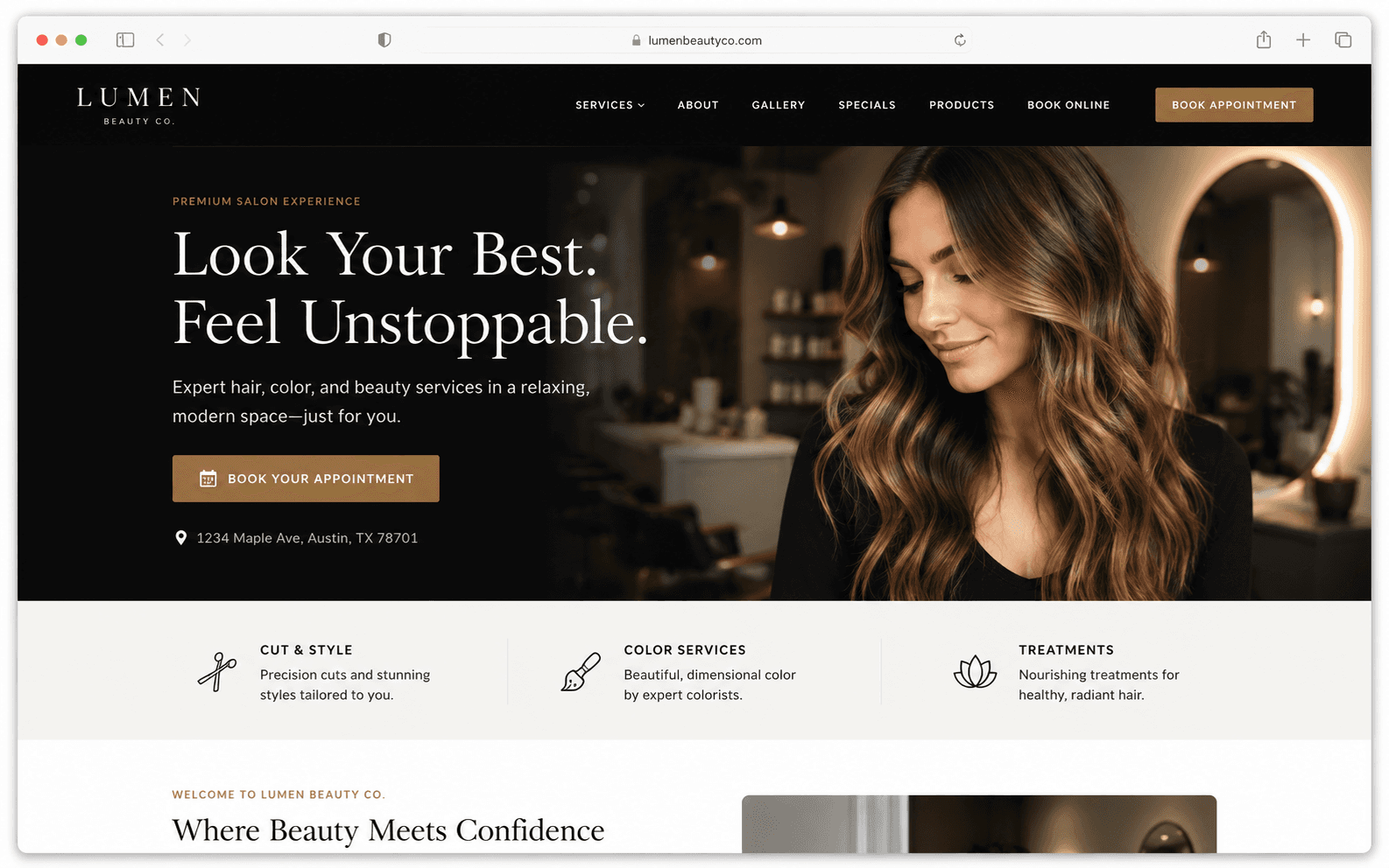 Premium salon booking website